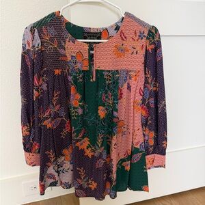 Johnny Was Multicolor Floral Blouse